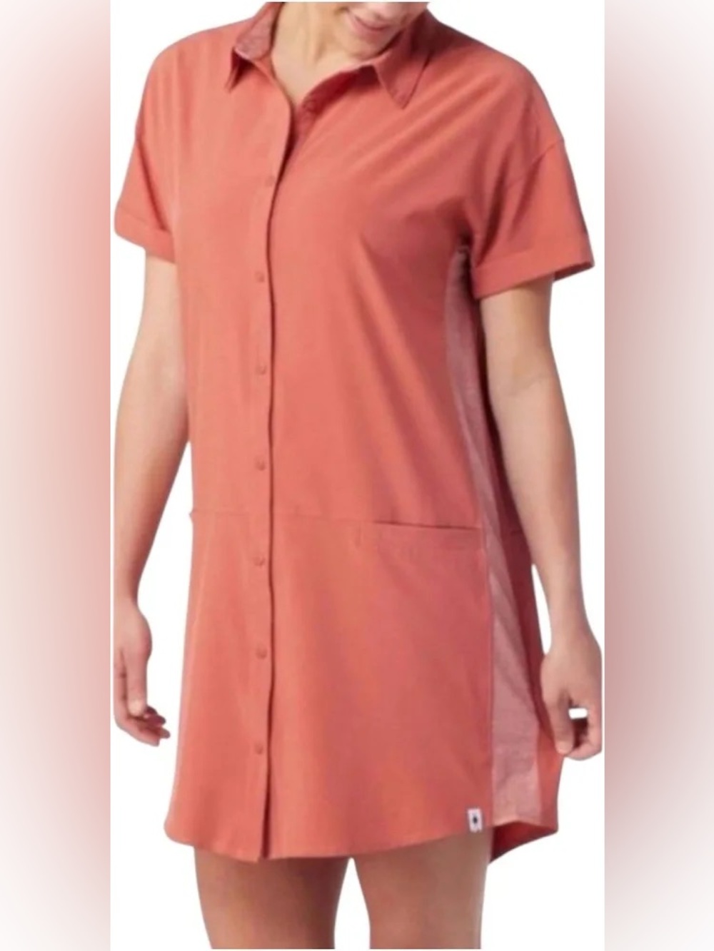 Smartwool Coral Button Front Short Sleeve Hiking Outdoors Dress Size Small Mini